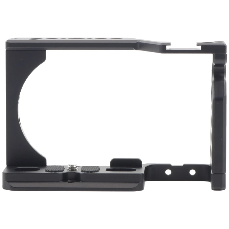 Metal Camera Cage for Sony ZVE10 Cameras, Vertical Quick Release Plate with Handle Grip Threaded Holes Mount Plate