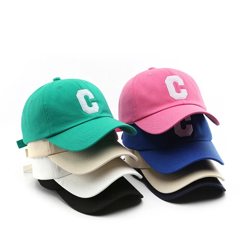 Star Same Style Korean Version of C Letter Soft Top Baseball Hat Female Fashion Street Shooting Peaked Cap Sun Hat Male Unisex