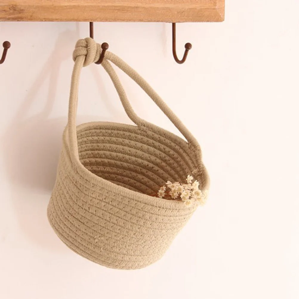 

Rope Storage Basket Woven Round Container Hanging Organizer Round Container For Kids Room Home Accessories Khaki