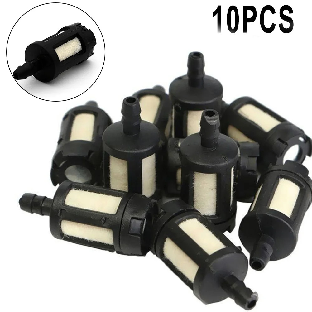 Fuel Filter Set 10 Pieces For Small Engine Garden Equipment Including Grass Trimmer With 1/8 Inch ID Fuel Line Fit