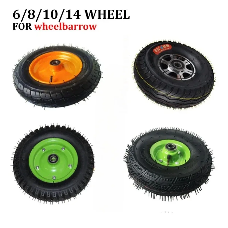 3.50-4 3.00-8 6 /8/10/14 inch Industrial Agricultural Air Wheel / Hand Cart Rubber  High Load