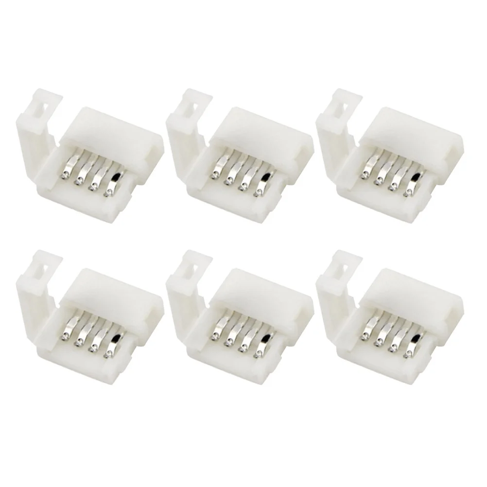 10 peças 5050 4 pinos rgb tira de luz conector clipe fivela para adaptador de fita led fornecimento material abs iluminação flexível
