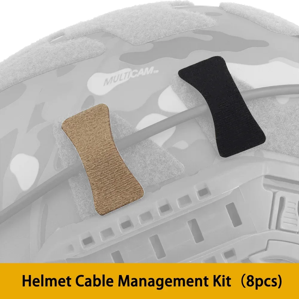 8PCS Tactical Helmet Cable Management Kits NVG Comms Wires Cord Collected Organizer Hook&Loop Straps Hunting Airsoft Accessories