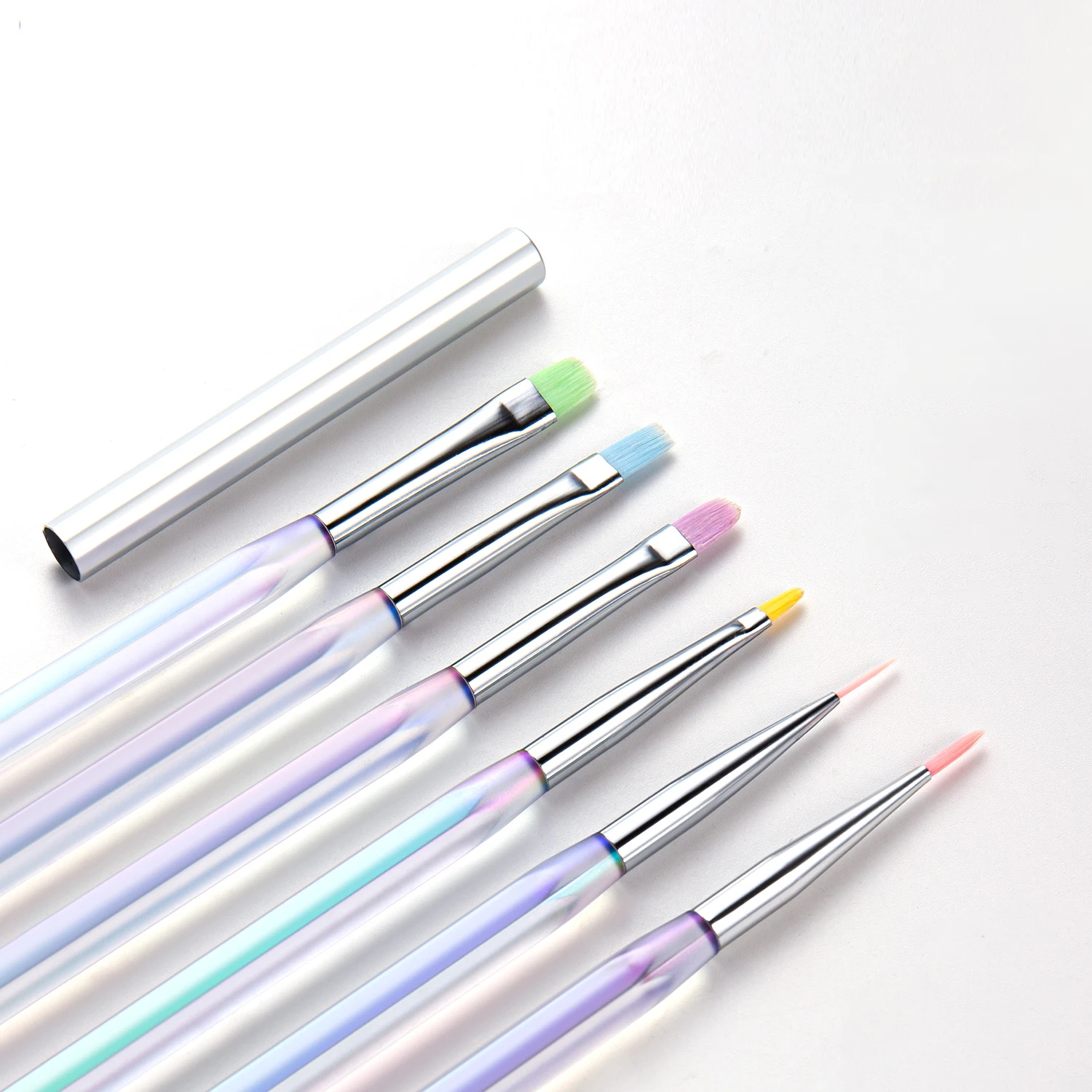 Aurora Color Clear Nail Building Gel Brush Set Nail Art Liner Drawing Brush Acrylic Nail UV Gel Extension Manicure Painting Tool