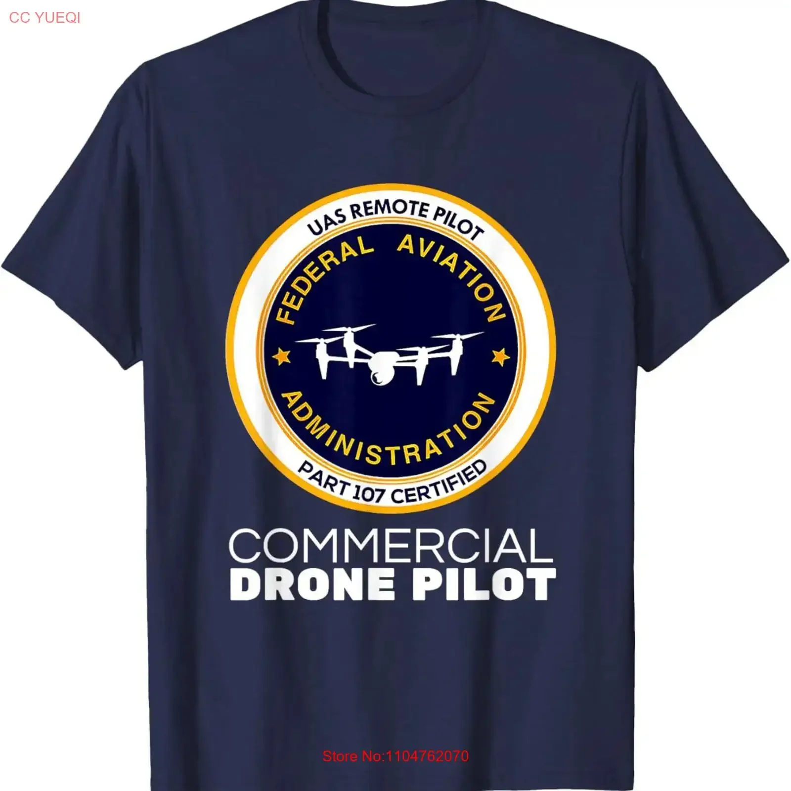 FAA Commercial Drone Pilot T Shirt  vintage Washed Unisex Comfortable homme graphic streetwear Casual Breathable
