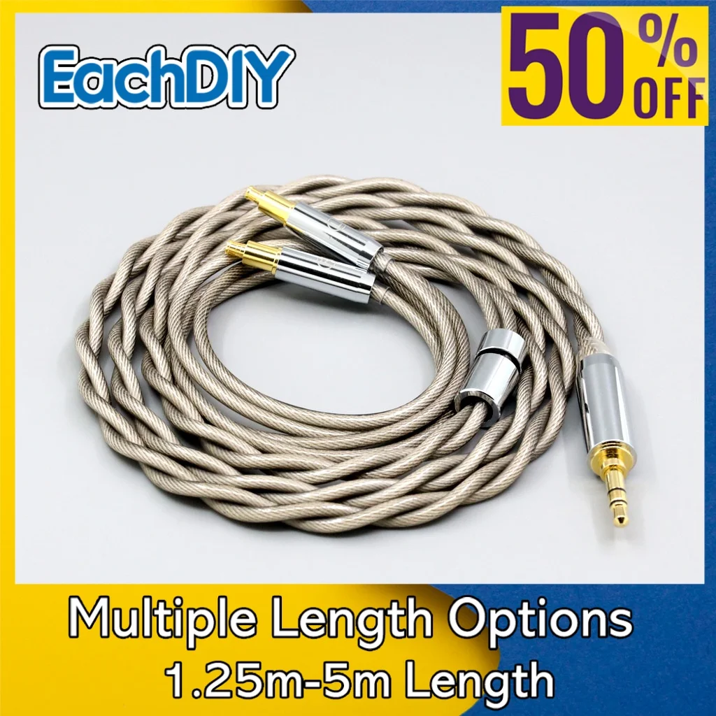 

Type6 756 core Silver Plated 7n Litz OCC A2DC Earphone Cable For Audio Technica ATH-ADX5000 MSR7b 770H 990H LN007835
