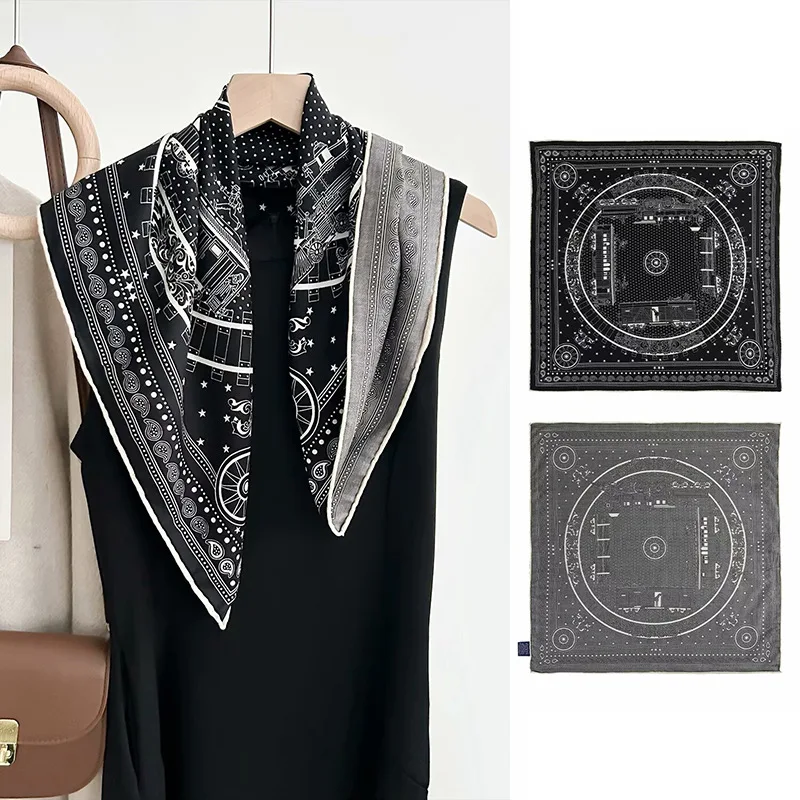 30% 70% Wool Scarf Blended Women's Large Kerchief Personalized Printed in Stock