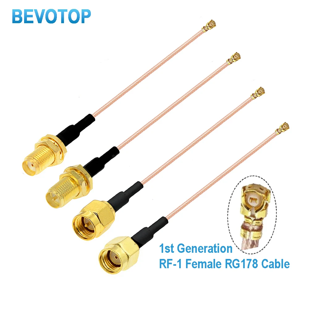 2PCS RP-SMA/ SMA Female to uFL/u.FL/IPX-1 Female Connector RF Coax Pigtail Antenna Extension Jumper RG178 SMA to IPX Cable