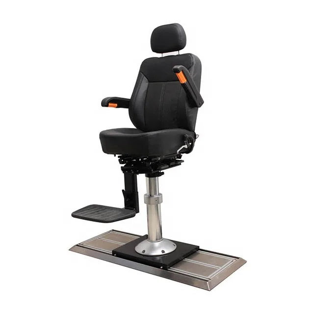 

Marine Driving Chair Boat Captain Seats Aluminum Alloy Column Gas Lift Linear-controlled Sliding Helm pilot Chair