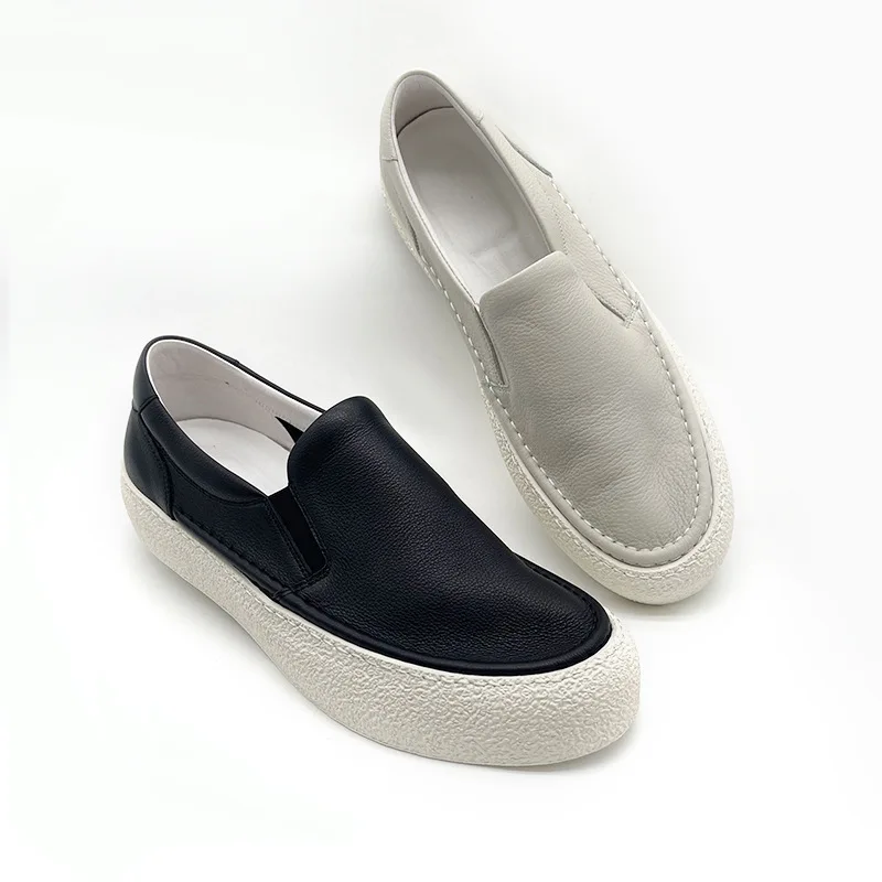 New Fashionable Handmade Lazy Genuine Leathers Suede Sleeve Feet Loafers Men's Breathable Casual Shoes Versatile Men’s Sneakers