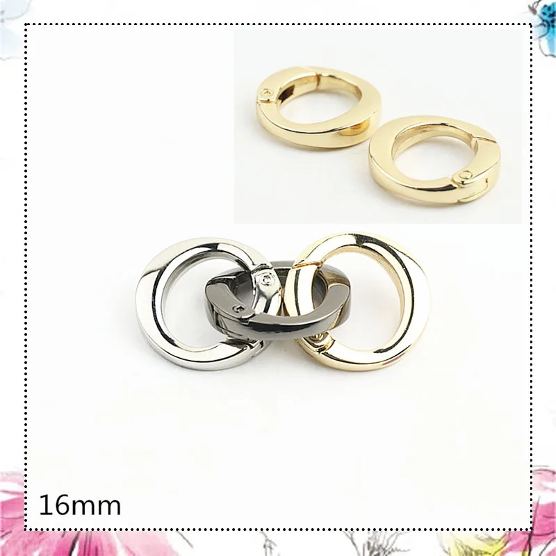 

10Pcs 16mm Oval Open Spring Metal Ring Connect Buckle Egg-shaped Bag Strap Handle Hook Handbag Hardware Accessories