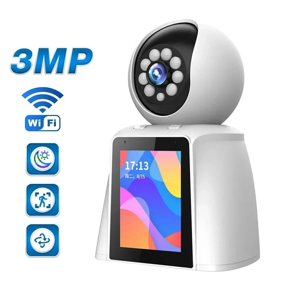 

Wifi Video Calling Camera Baby Monitor Home Security IP Cam Two-way Voice Call 2.8Inch Screen Monitor Elderly Nanny Surveillance