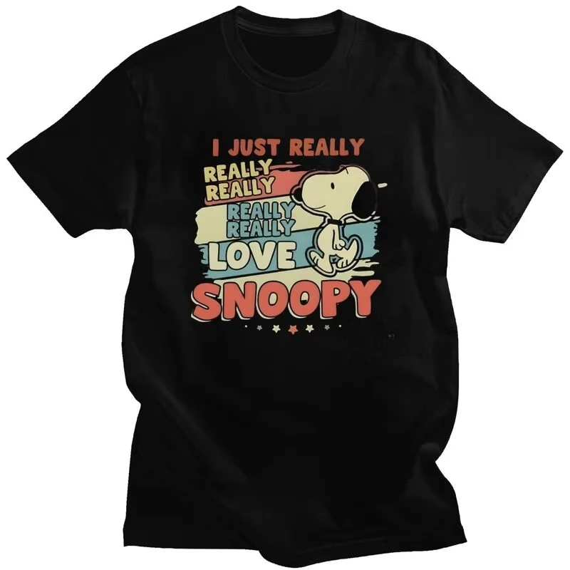 

Custom Cute Cartoon Snoopy Tshirt for Men Short Sleeve Leisure T Shirt Fashion T-shirt 100% Cotton Tees Gift Idea