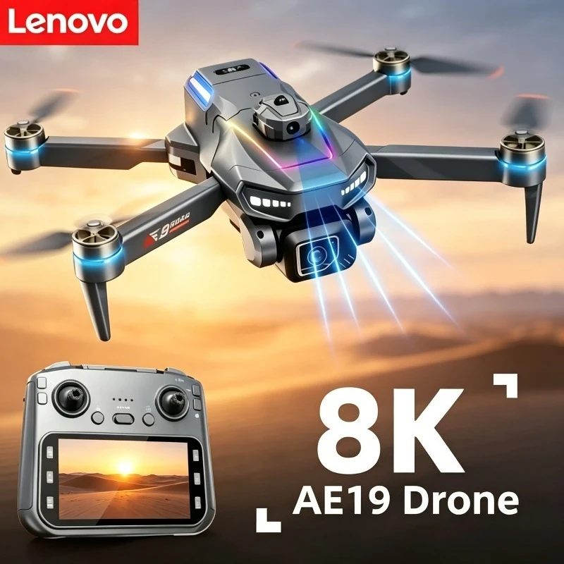 Lenovo AE19 Drone Quadcopter Kids Toy Gifts, 8K Professional 4K HD Dual Camera 360 Obstacle Avoidance Brushless remote control.