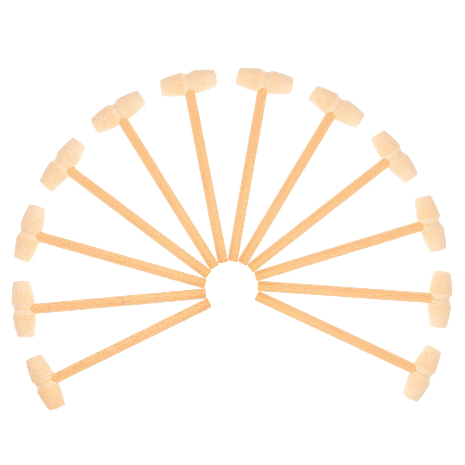 

12 Pcs Small Hammer Toys Safe High Quality Wood Environmental Paint Kids Tapping Hammers Children Play Baby Mini