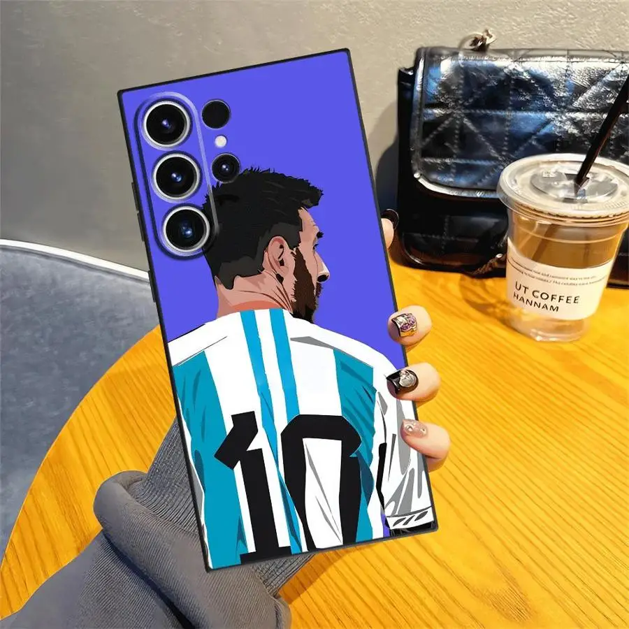 حافظة لهاتف سامسونج جالاكسي S21 FE S23 Ultra S20 S25 Edge S24 Plus من Football Star باللون الأسود الناعم #3