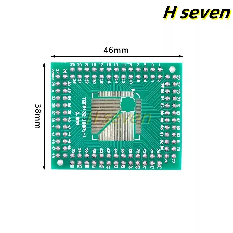 10pcs SMD to Push-in Adapter Board TQFP/FQFP/LQFP64 TQFP100 to DIP 0.5/0.8mm