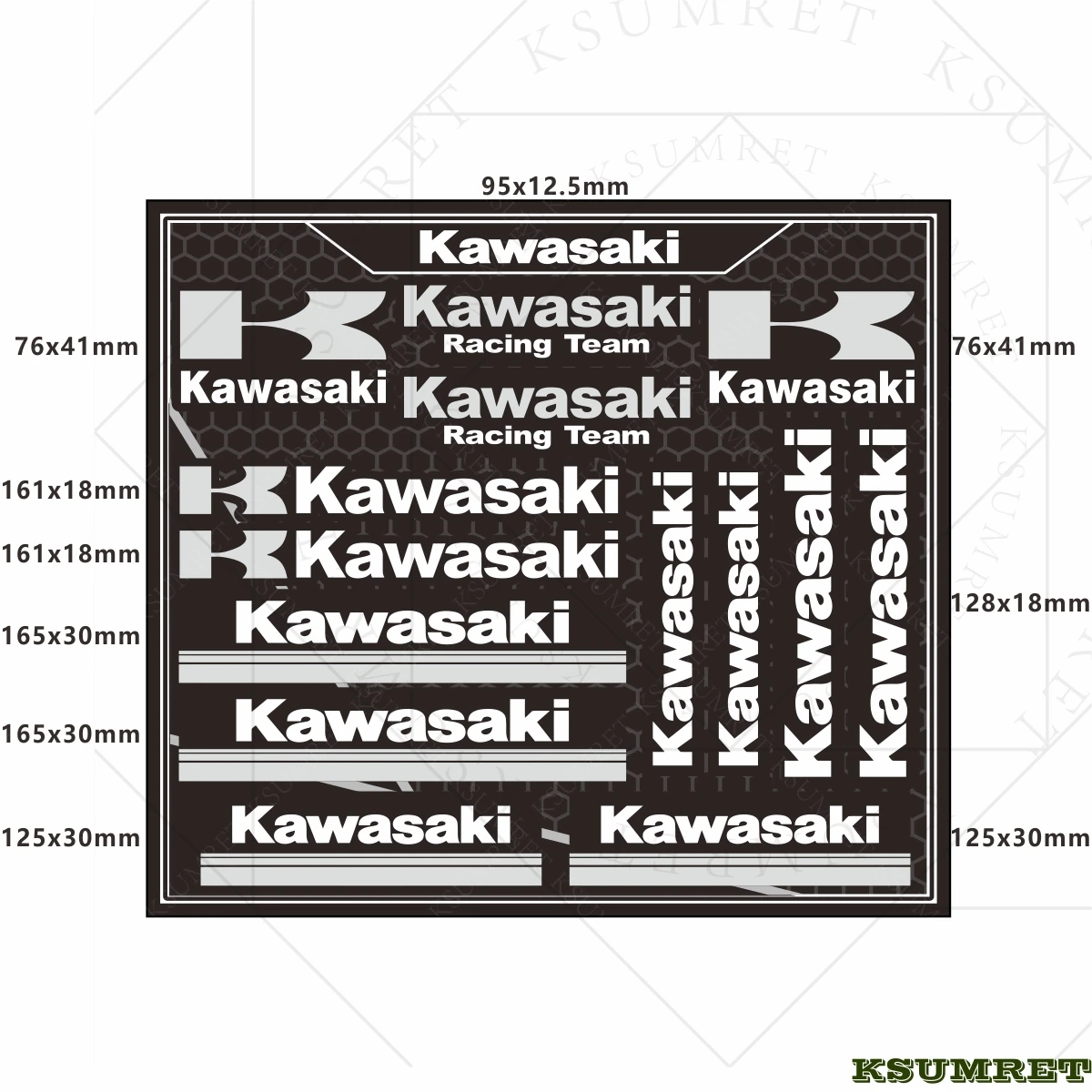 لكاواساكي سباق الدراجات النارية ملصقات عاكسة مقاوم للماء خوذة سباق الديكور الشارات النينجا اكسسوارات ملصقات الراعي