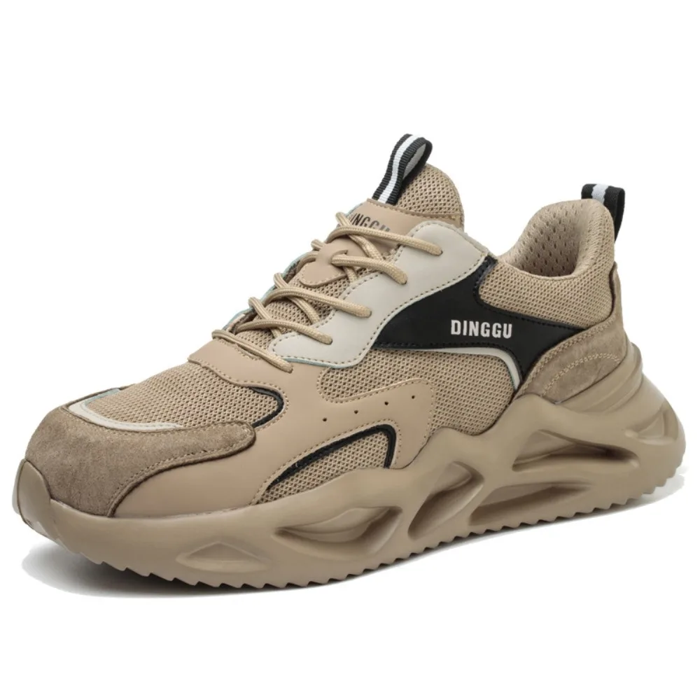 Lightweight Labor Protection Shoes AntiSmashing Anti Piercing Steel Toe Caps Flying Woven Work Shoes SafetyShoes ProtectiveBoots