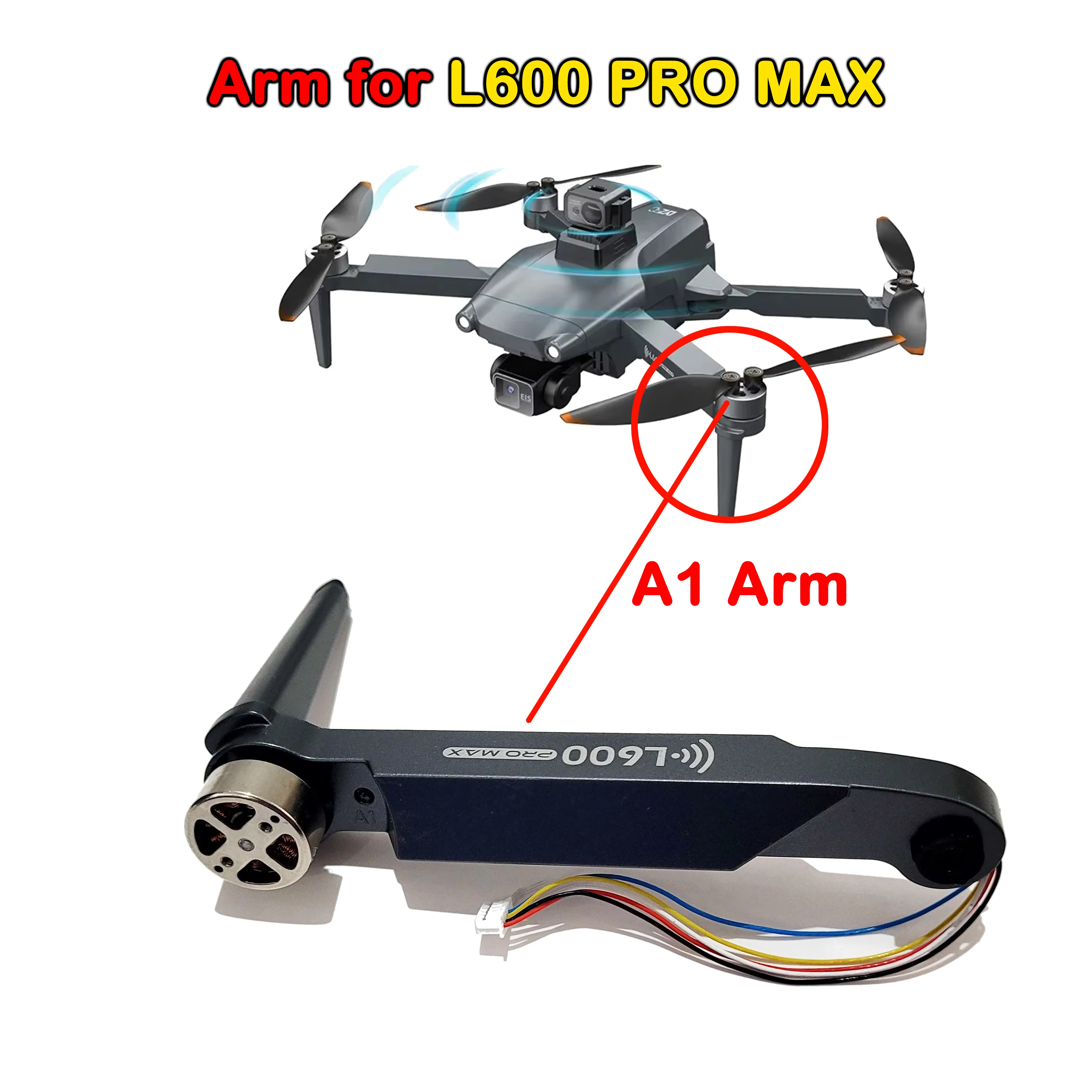 LYZRC Drone Motor Arm Spare Part Original for L600 PRO MAX Drone RC Quadcopter Arm A1/B1/A2/B2 Arm with Engine Part Accessory