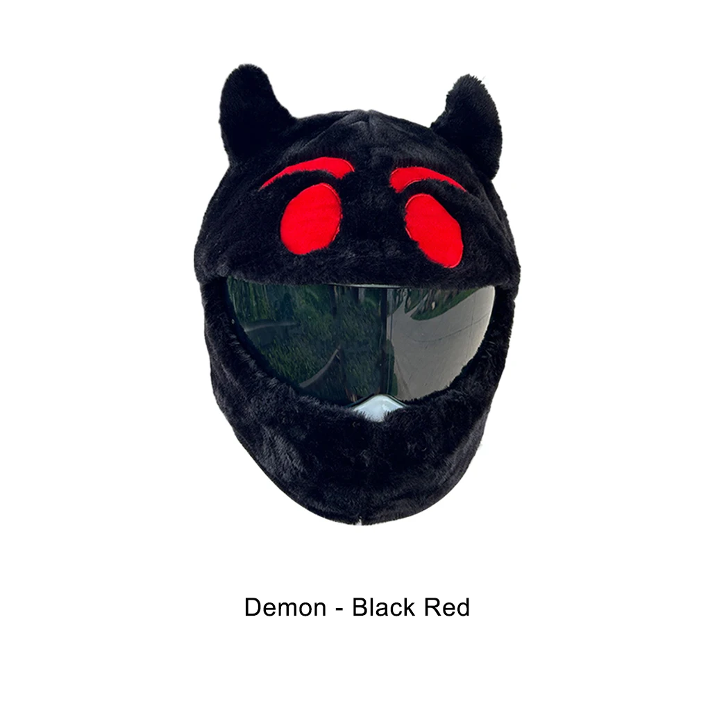 خوذات الدراجات النارية المضحكة ذات الرسوم المتحركة القطيفة، أغطية خوذات الدراجات النارية الواقية، أغطية الوجه الكامل لحفلات الخوذات الإبداعية #4