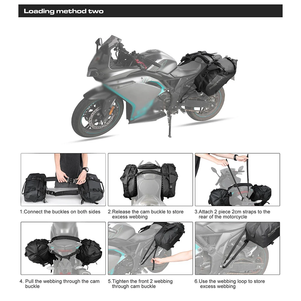 Motorcycle Rearseat Bag Large Capacity Motorcycle Bag Universal Motorcycle Riding Rear Bag Motorcycle Tools Storage Side Bag