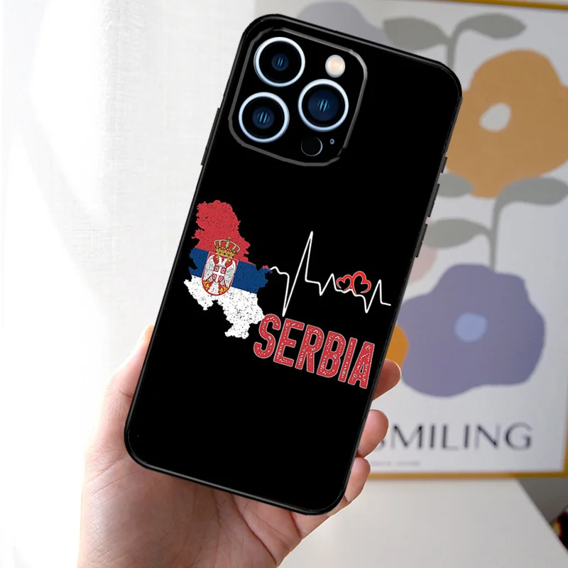 Flag of Serbia Serbian Phone Case For iPhone 16 15 11 13 12 14 Pro Max Mini X XR XS 7 8 Plus Soft Cover