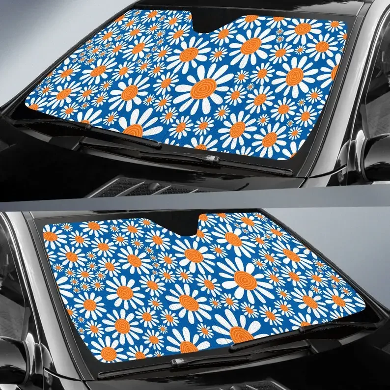 Daisy Auto Sunshade, Daisies, Cute Car Accessories, Sunshade For Car Windshield, New Driver Gift, Graduation Gift, Birthday Gift