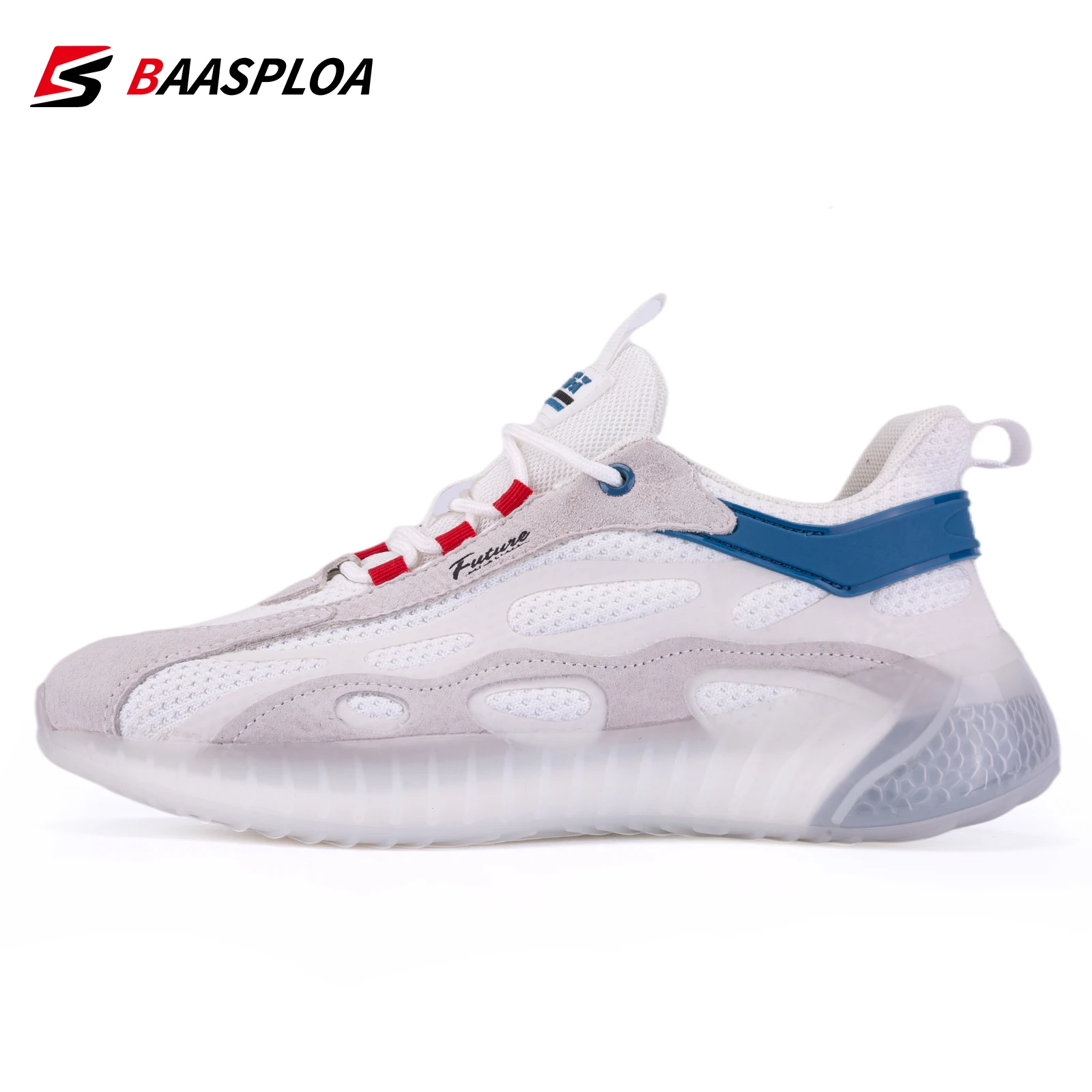 Baasploa moda casual sapatos de caminhada para homem 2023 designer malha leve tênis rendas masculino sapato esportivo ao ar livre