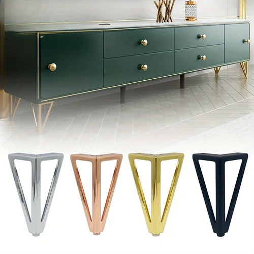 Imagen 2 del producto Patas de 15cm de altura para muebles, patas de Metal de hierro grueso para sofá, mueble de TV, baño, cama, mesa de centro, patas de repuesto, 4 Uds.