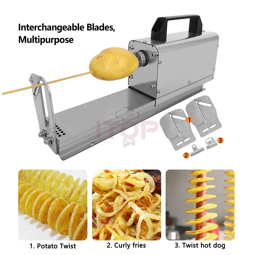 ITOP – Machine de découpe de pommes de terre en spirale 3 en 1, appareil semi-automatique 110V-240V, nouveauté