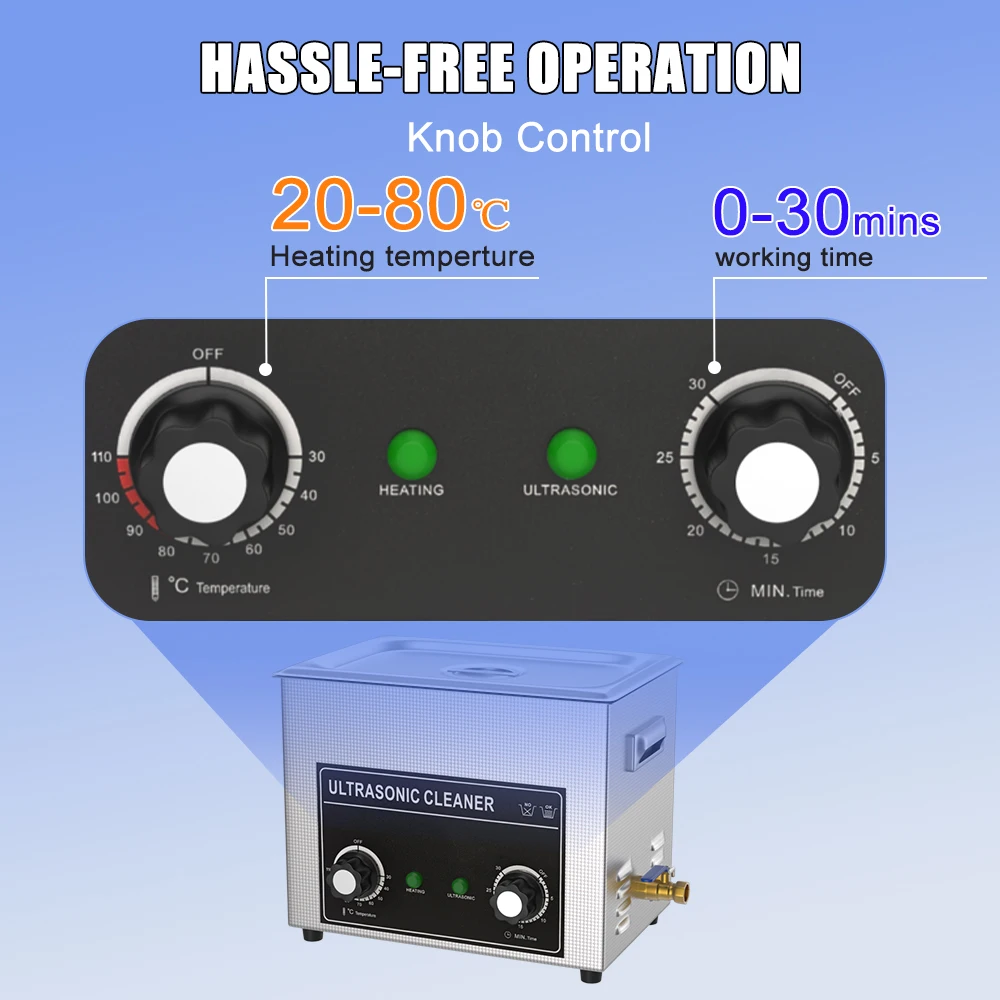 Knob Control Ultrasonic Bath Lab Automotive Dental Instruments Ultrasonic Cleaner Machine 220v 10L Sonic Cleaning Auto Parts