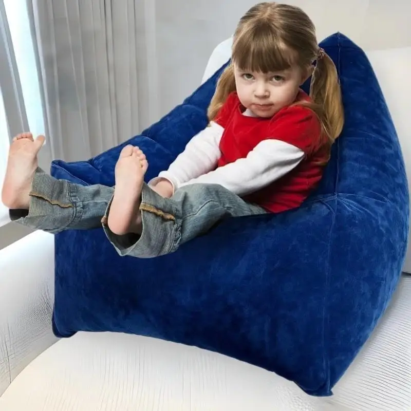 

Children's stress relief inflatable pea triangle sensory chair air sofa cushion leisure chair lazy inflatable sofa