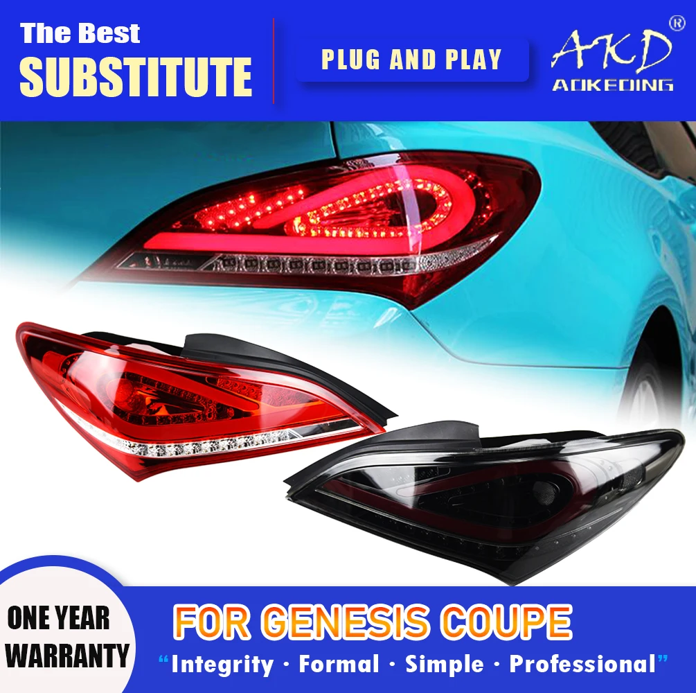 AKD Tail Lamp for Hyundai Genesis Coupe LED Tail Light 2009-2013 Genesis Coupe Rear Fog Brake Turn Signal Automotive Accessories