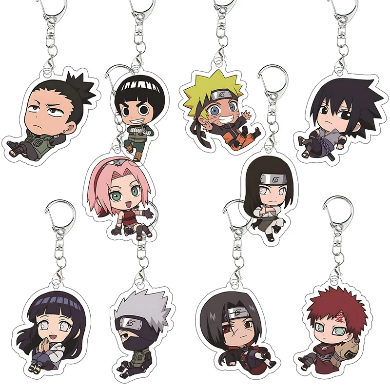 Porte-clés en acrylique NARUTO, Shikamaru Nara Rock Lee Itachi Uchiha, ornements suspendus créatifs, accessoires de Cosplay Kawaii, cadeau d'anniversaire