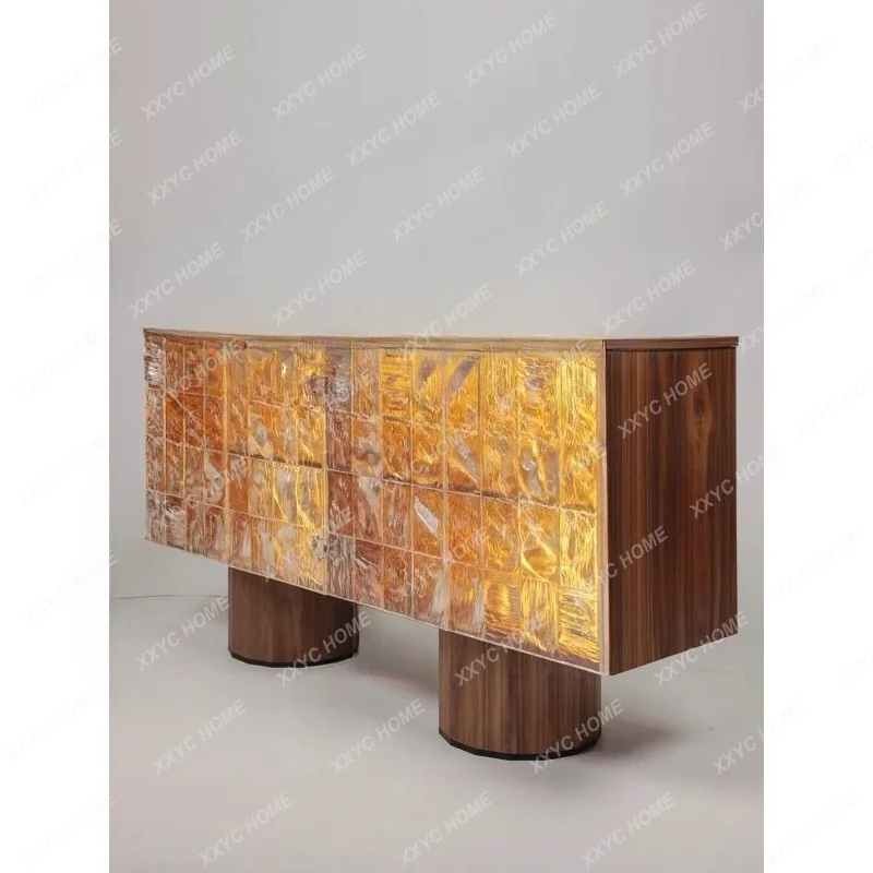 XXSolid wood transparent porch dining side cabinet