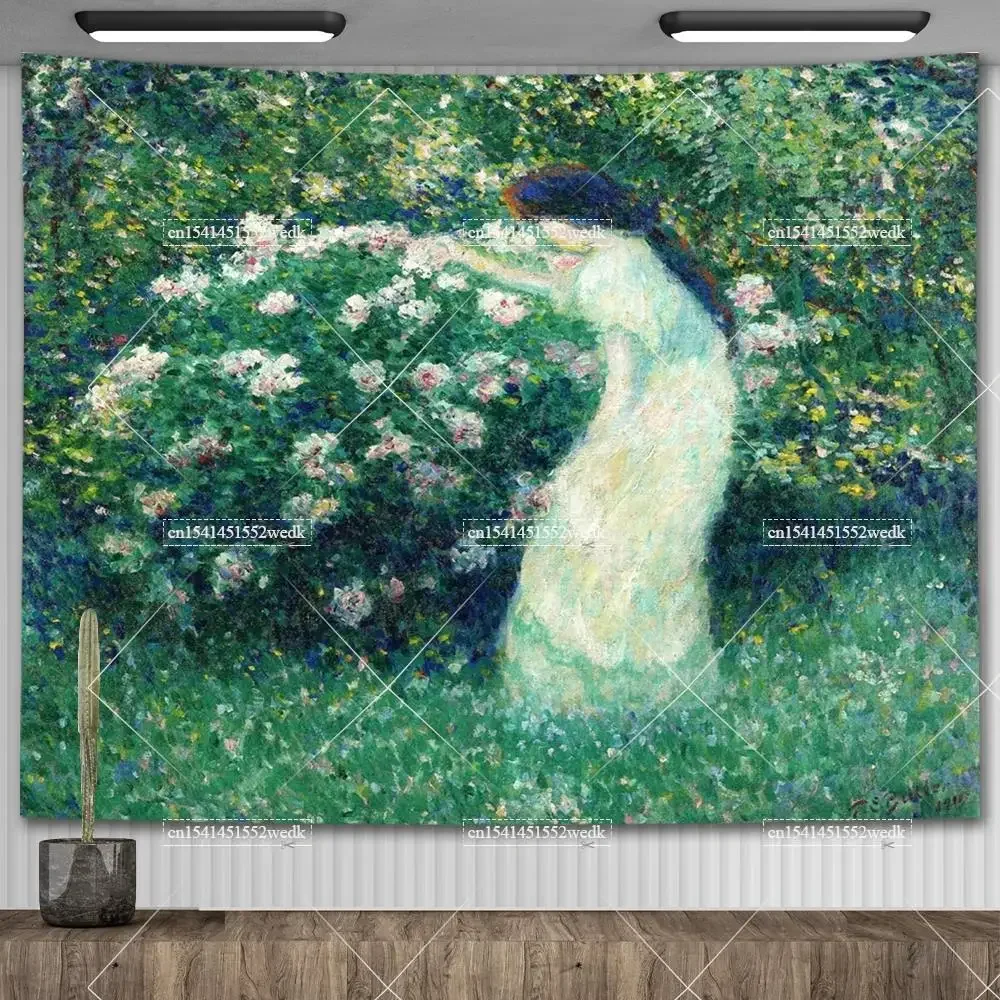 Claude Monet Tapestry Wall Art Paintings Aesthetic Room Decor Oil painting Art Tapestrys Home Decoration Background Tapries