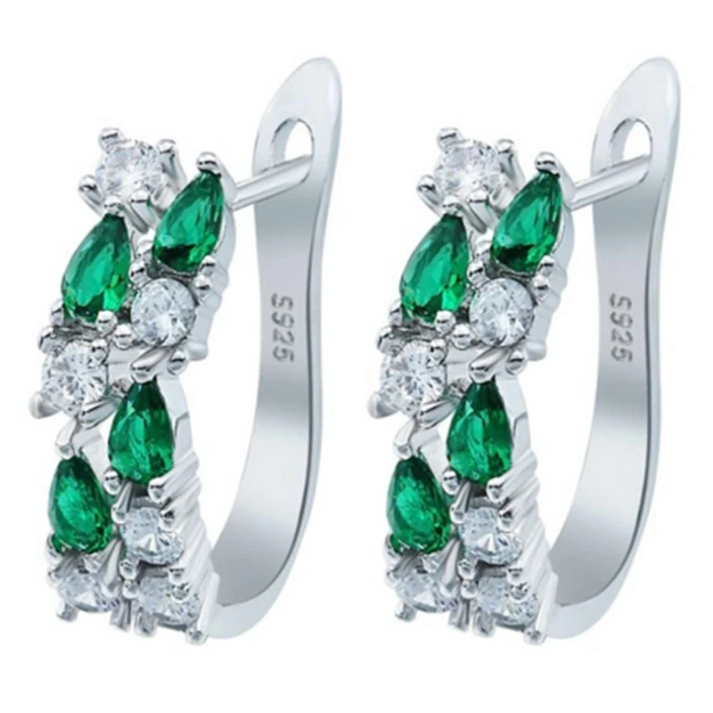 BAOSHINA Ear Buckle Female Korean Temperament Fashion Full of Crystal Zircon Earrings For Women Jewelry Accessories