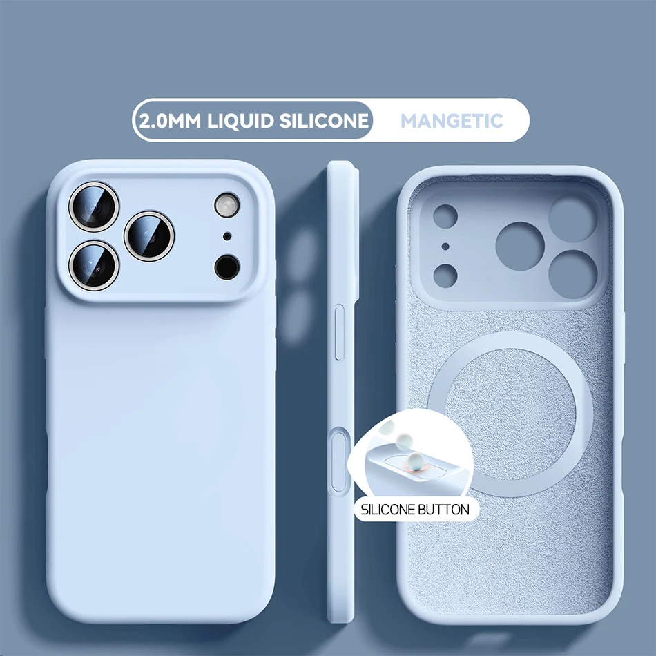 Für Magsafe Flüssigsilikon Original Hülle für iPhone 16 15 14 Plus 13 12 17 18 Pro Max Magnetische Kabellose Ladefunktion Stoßfeste Abdeckung – Detail 18