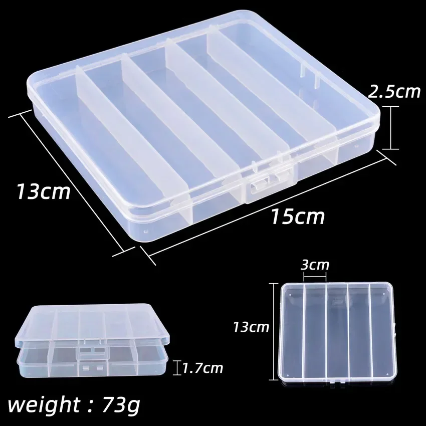 5 Compartments Fishing Tackle Box Plastic Waterproof fishing equipment Fish Lure Hook Bait Storage Case Organizer Container