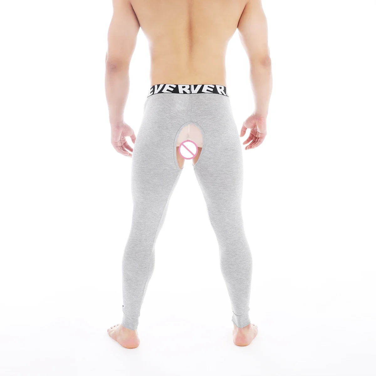 Men Sexy Thermal Lingerie Open Crotch Underwear Long Johns Pajama Pants Leggings Men\'s Thermal Underwears Bottom Winter Trousers