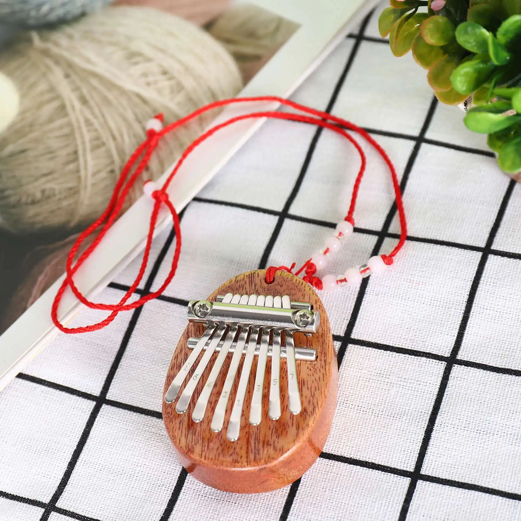 

A74K-3X 8-клавишная мини-калимба, изысканное пианино с большим пальцем, маримба, музыкальный хороший аксессуар, кулон, подарок