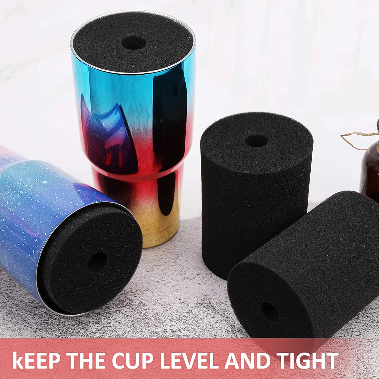 

6pcs Cup Turner Sponge Inserts For 10Oz-40Oz Steel Glass Ceramic Cups Compatible With 3/4 Pvc Pipe Tumbler Epoxy Tools