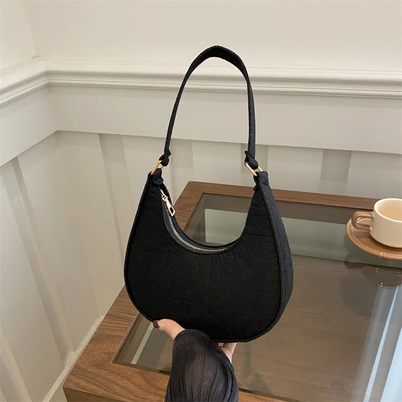 

Solid color women's bag 2024 trendy Korean version autumn and winter new item stone pattern armpit bag casual shoulder bag