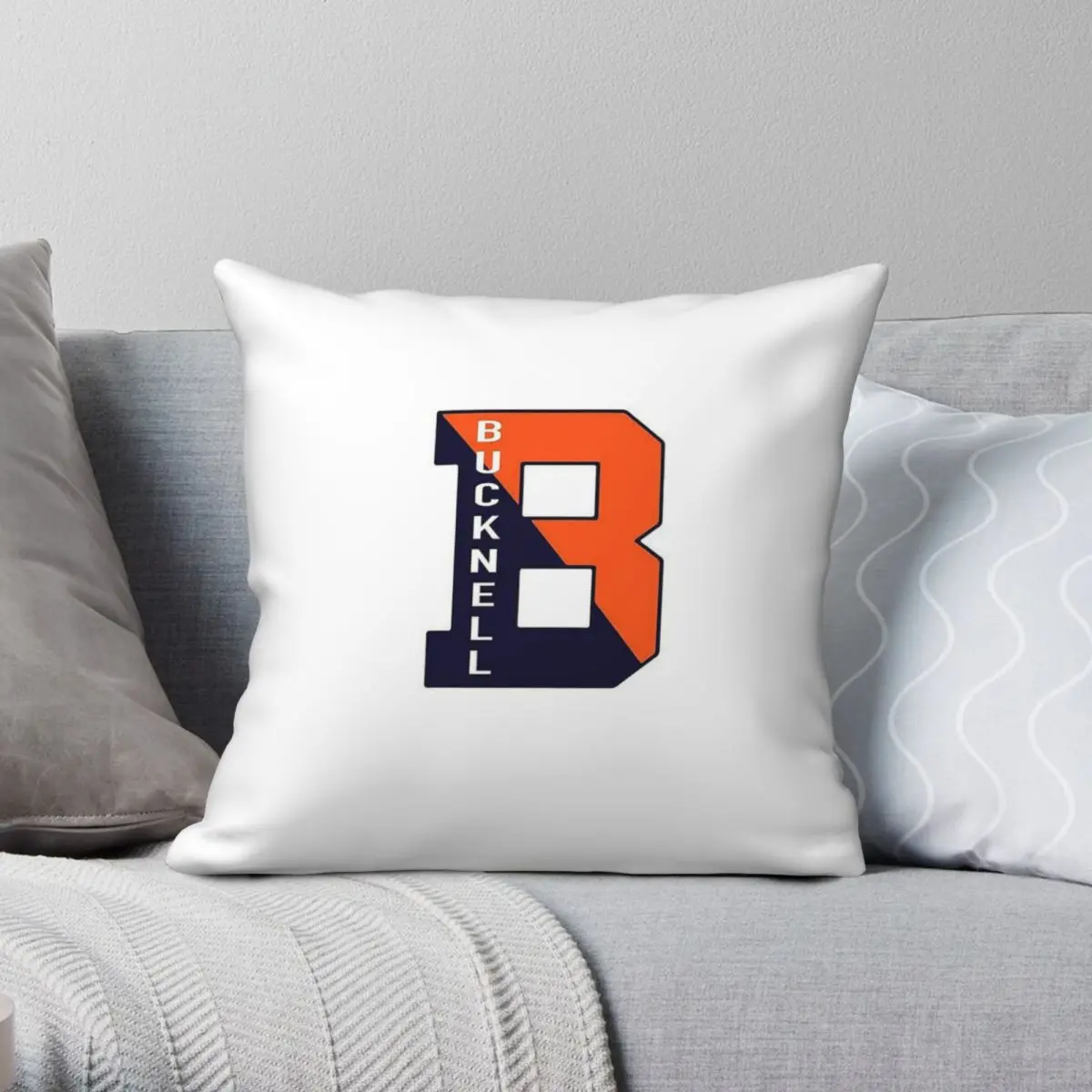 Bucknell University Square Pillowcase Polyester Linen Velvet Pattern Zip Decorative Home Cushion Case 18