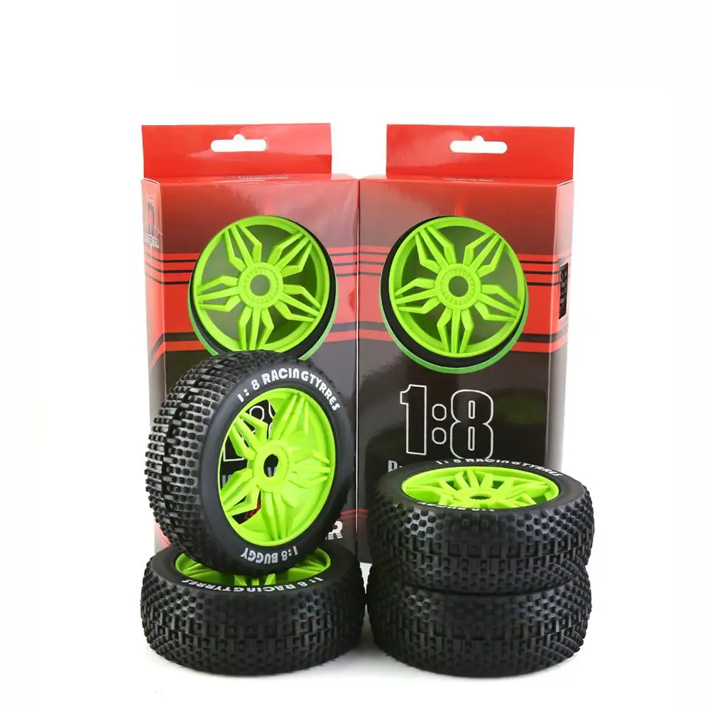 4pcs Upgrade Wheels Off Road Buggy Tires Wheel With 17mm Hex For 1/8 Rc Car Arrma Traxxas Kyosho Mp10 Buggy 4wd Hsp Aton Hongnor