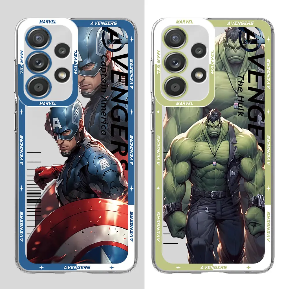 Marvel Avengers Phone Case for Samsung Galaxy A24 A34 A15 A14 4G A73 5G A54 A33 A23 A25 A13 Transparent Soft Cover