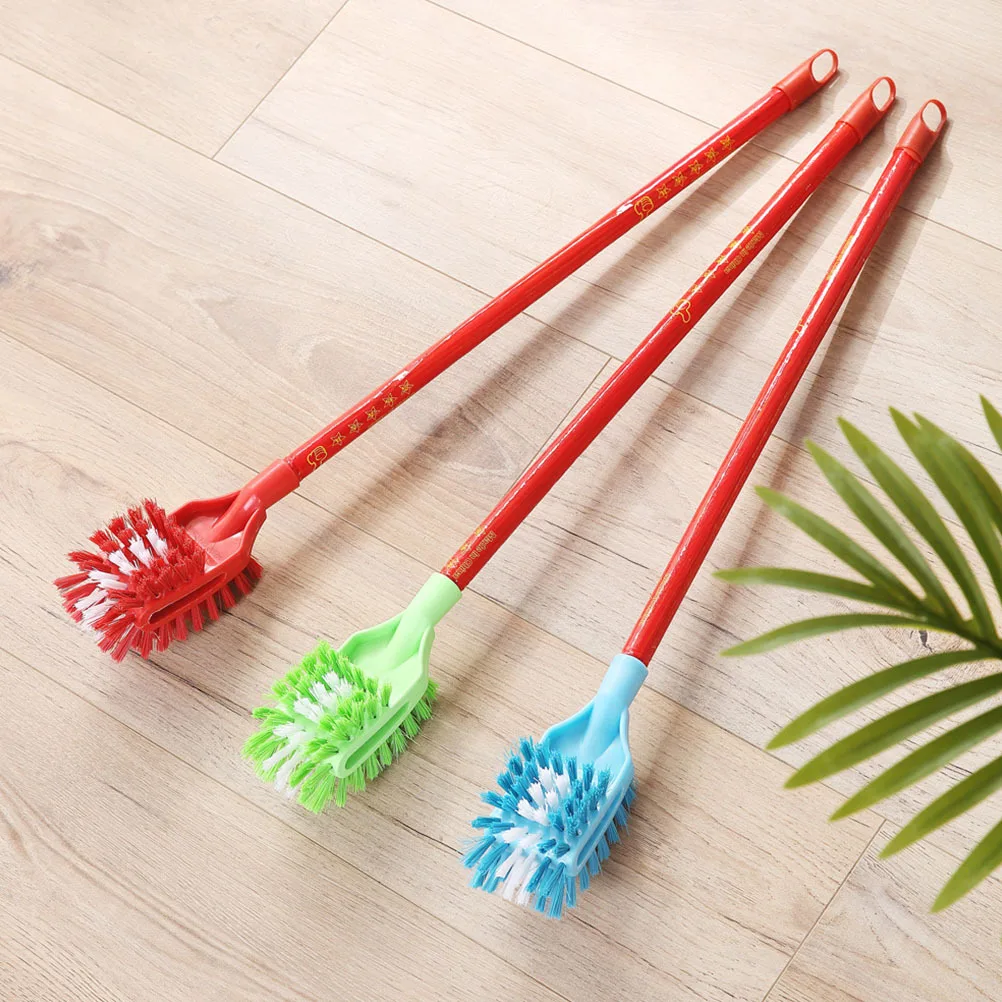 

2Pcs Bathroom Cleaning Brush Long Handle Soft Bristles Lid Odor Resistant Holder Set Compact Design for Home Hotel