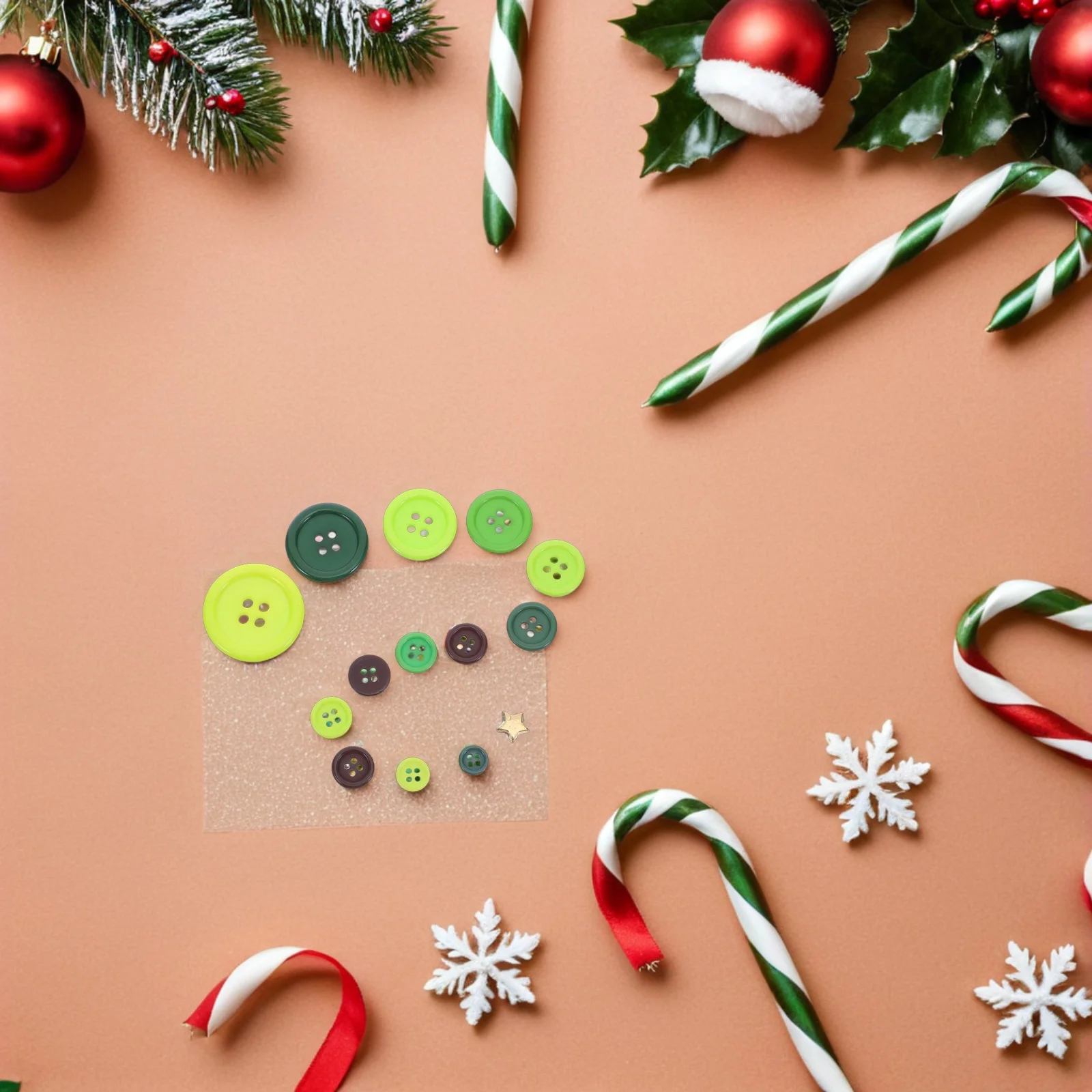 

1Set Button Christmas Tree DIY Holiday Stacked Button Ornament Kit Family Craft Project Christmas Tree Decoration