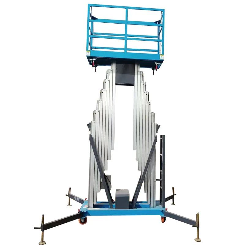 Double-column aluminum alloy elevator, small electric hydraulic platform street light maintenance elevator